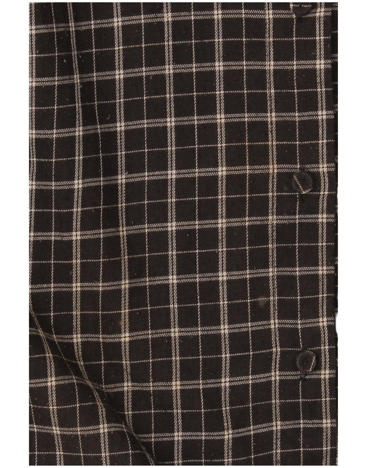 Amaranto Camisa de franela para mujer UK 46 Large Black Check Poliéster