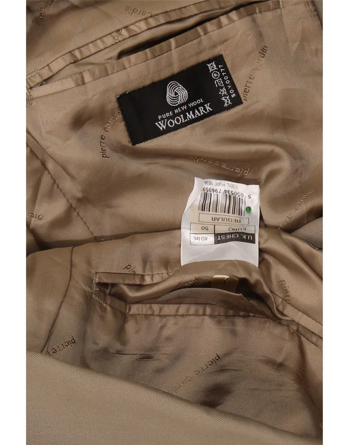 Pierre Cardin Chaqueta Blazer de 3 Botones para Mujer UK 40 Grande Beige Lana Nueva