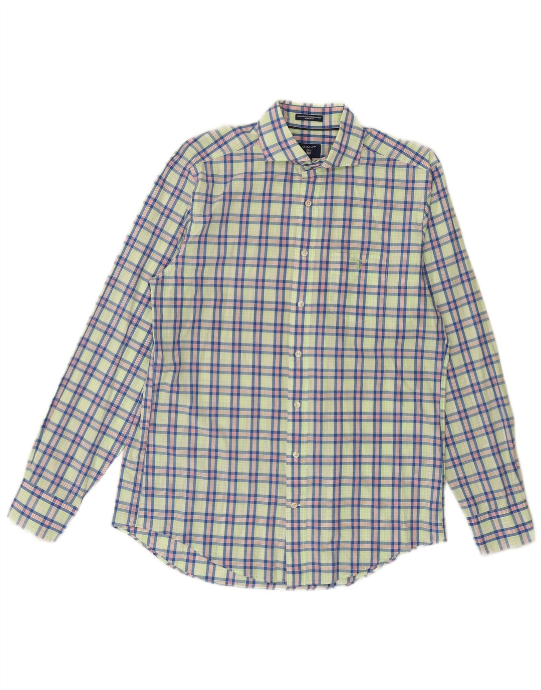 GANT Mens Regular Fit Shirt Medium Green Check Cotton