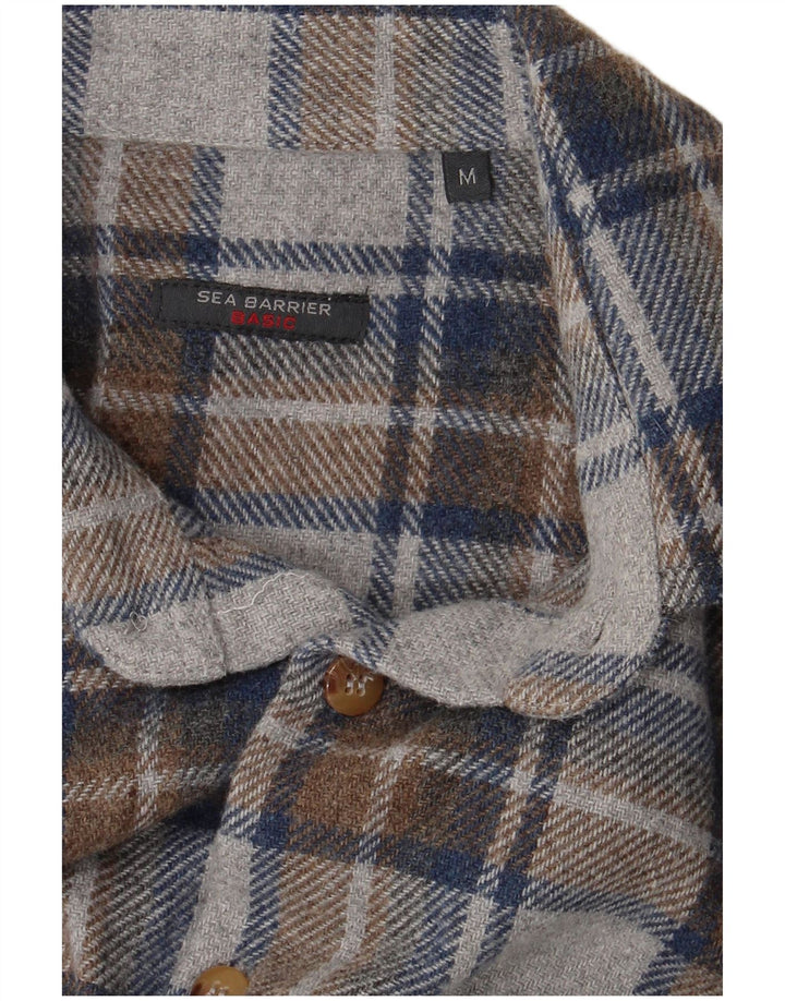 SEA BARRIER Camisa de franela para hombre Cuadros gris medio