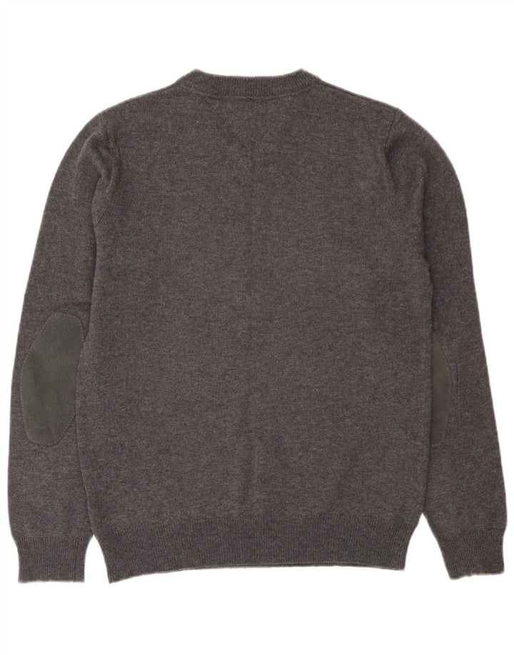 Tommy Hilfiger Jersey con cuello en V para hombre de lana de cordero gris pequeño