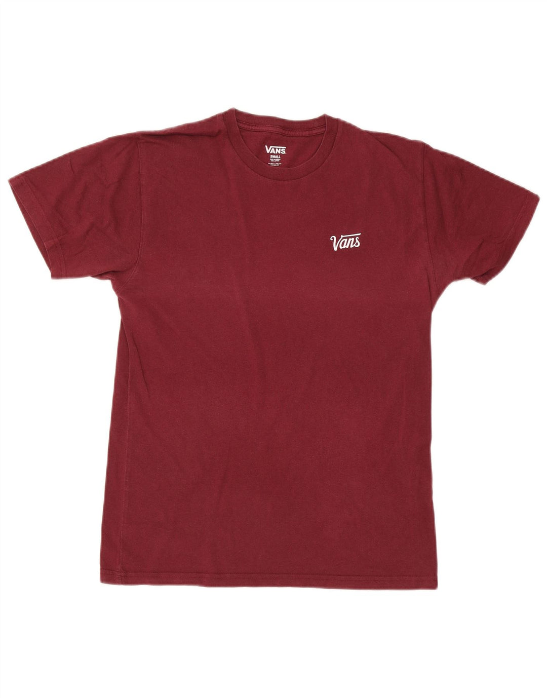 Camiseta Vans Hombre Top Small Borgoña Algodón