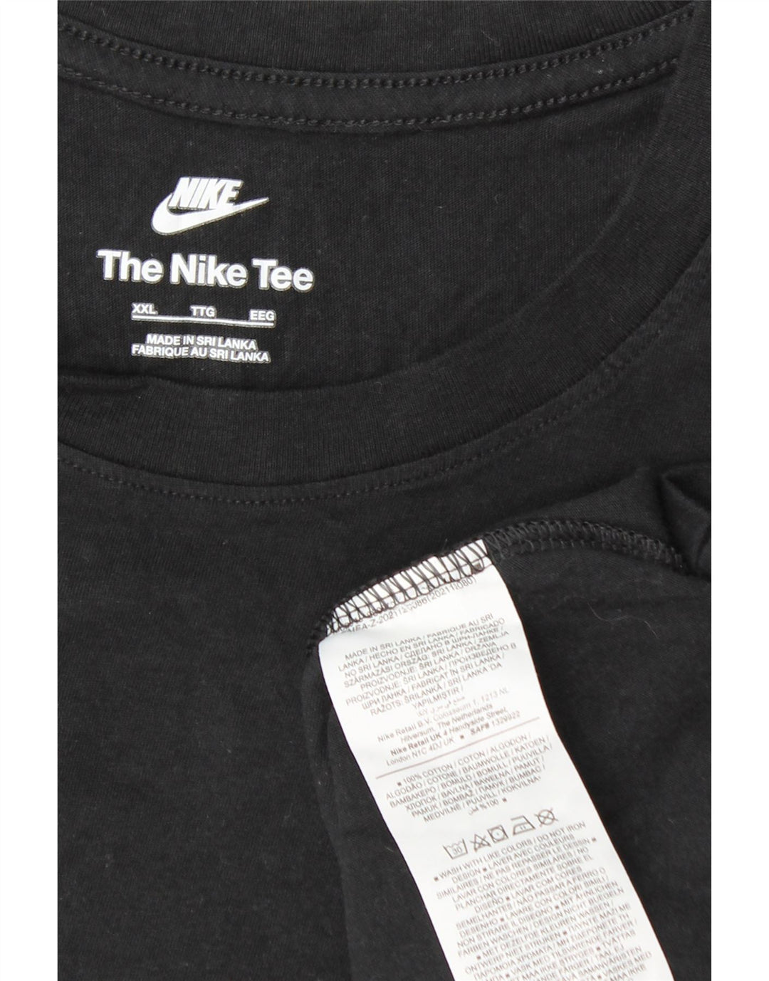 Camiseta NIKE Hombre Top 2XL Algodón Negro