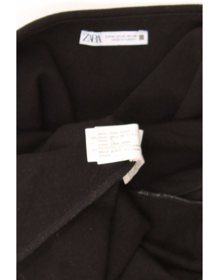 Zara Vestido Sin Tirantes Para Mujer UK 42 Medium Viscosa Negra