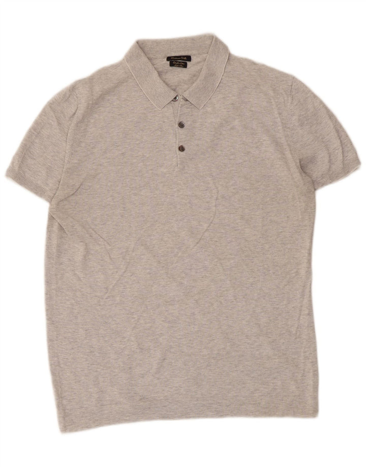 Polo Massimo Dutti Hombre Gris Medio Moteado
