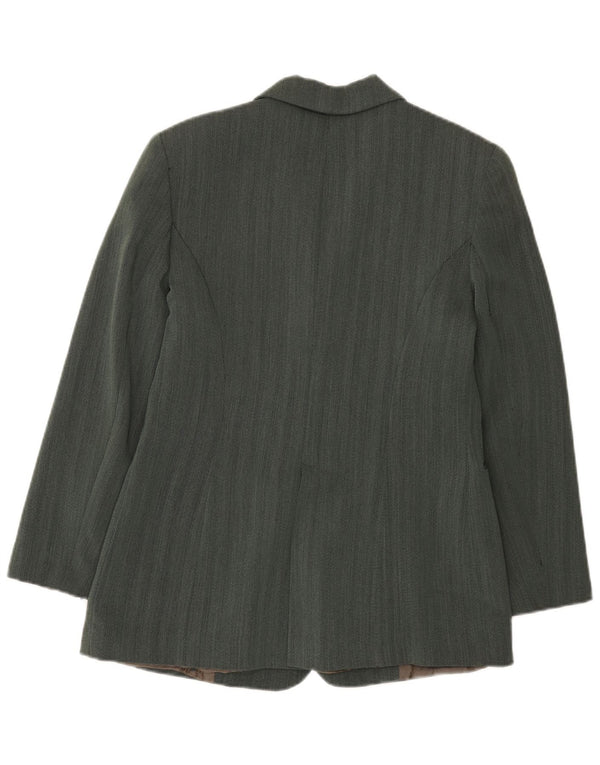 Vintage mujer chaqueta blazer de doble pecho IT 42 espiga verde medio