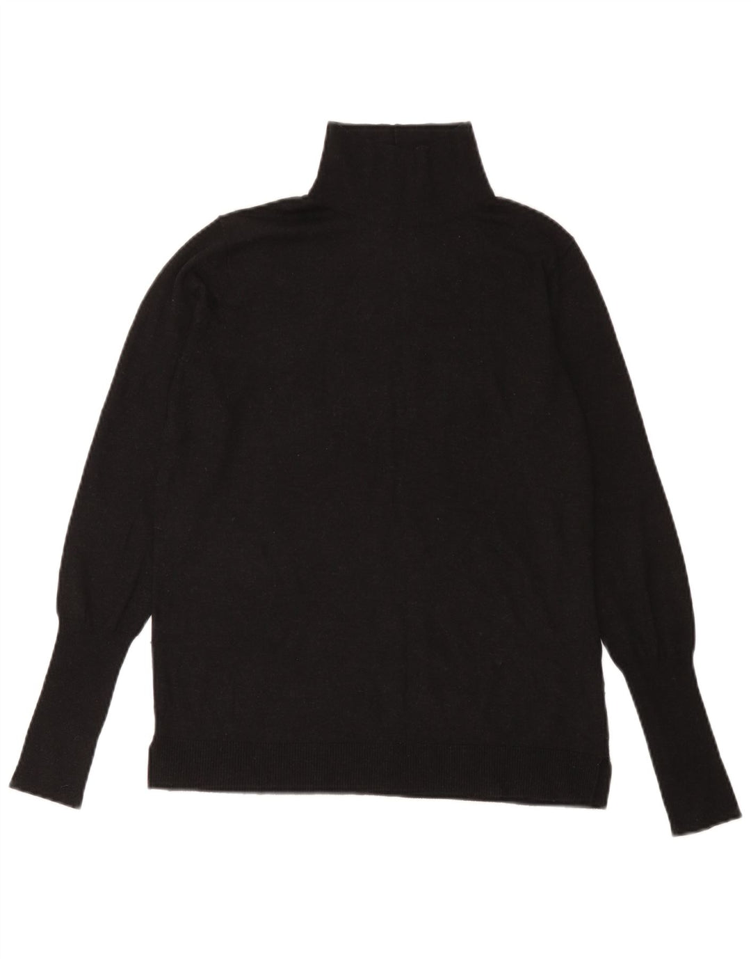 Zara Jersey con cuello alto para mujer, talla 44, talla grande, modal negro