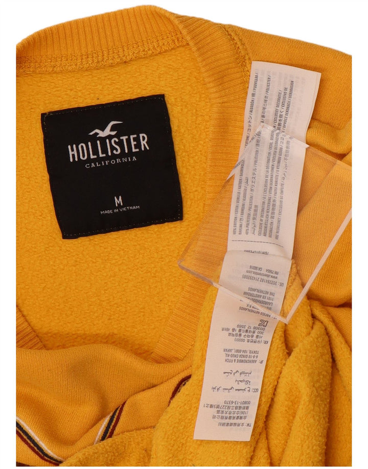 HOLLISTER Sudadera con gráfico corto para mujer, jersey, Reino Unido 14, algodón amarillo mediano