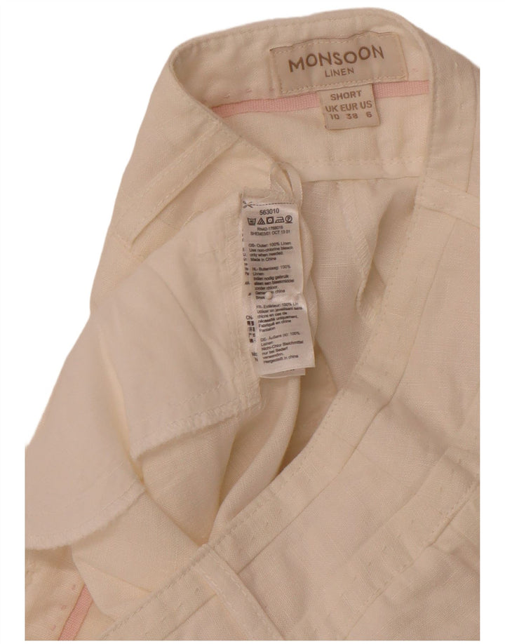 MONSOON Pantalones casuales rectos para hombre UK 10 Small W30 L29 White Linen