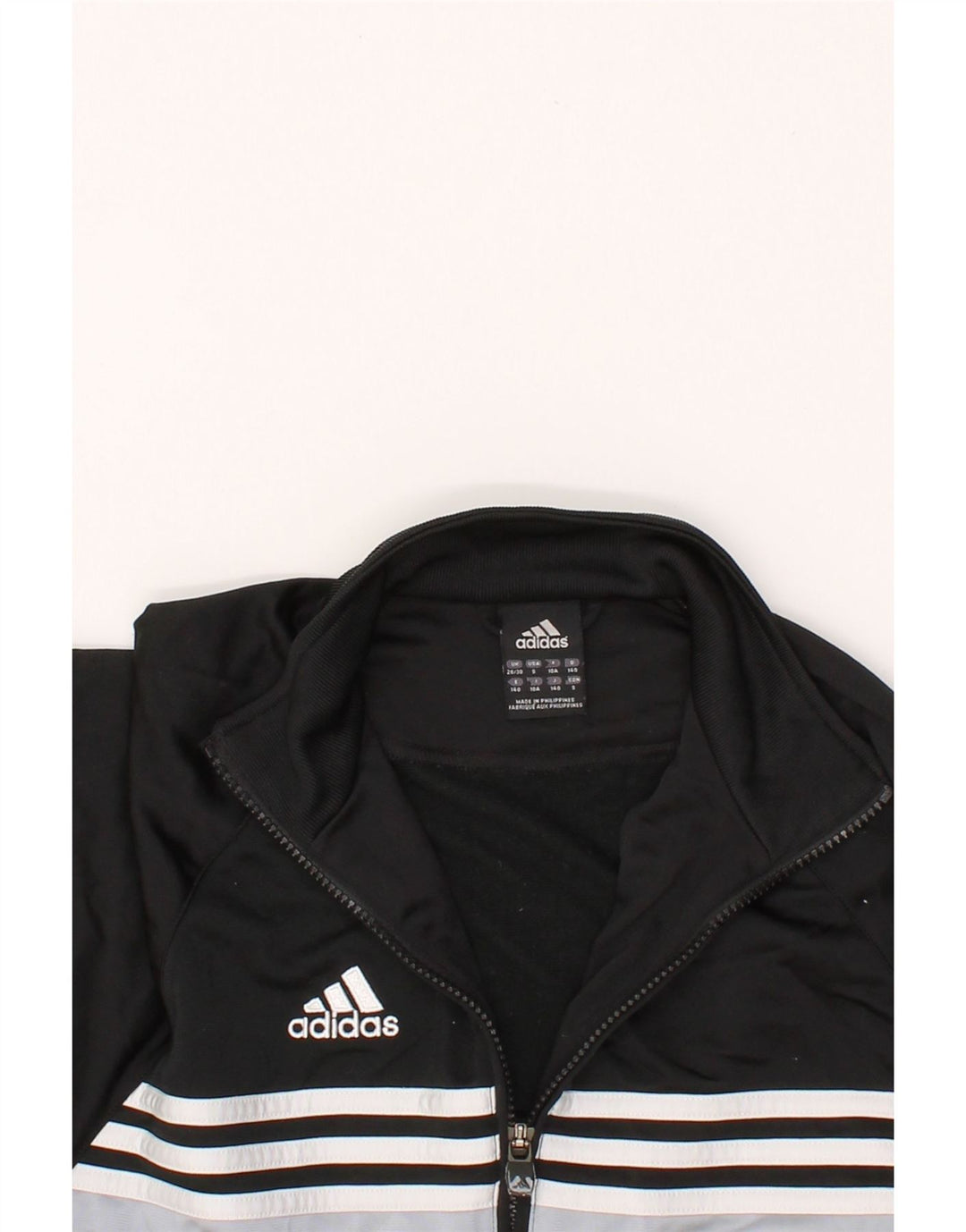 ADIDAS Boys Tracksuit Top Jacket 9-10 Years Black Colourblock Vintage Adidas and Second-Hand Adidas from Messina Hembry 