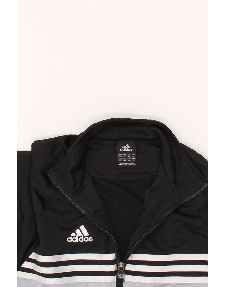 ADIDAS Boys Tracksuit Top Jacket 9-10 Years Black Colourblock Vintage Adidas and Second-Hand Adidas from Messina Hembry 