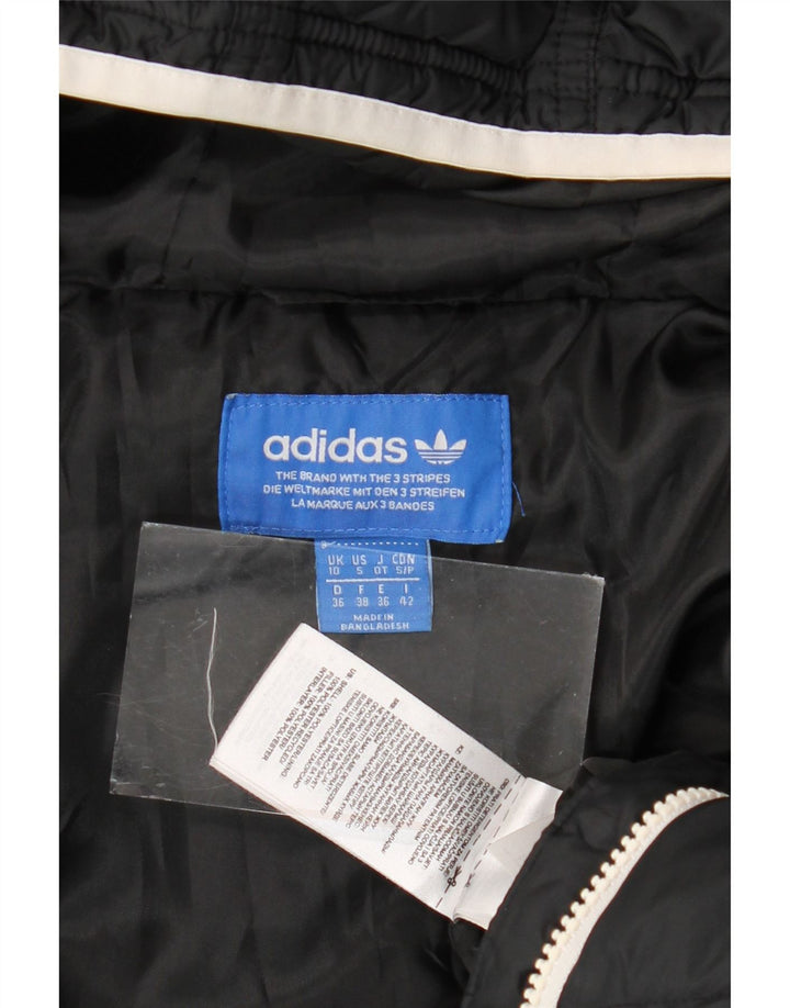 Adidas Chaqueta acolchada con capucha para mujer UK 10 Small Poliéster negro