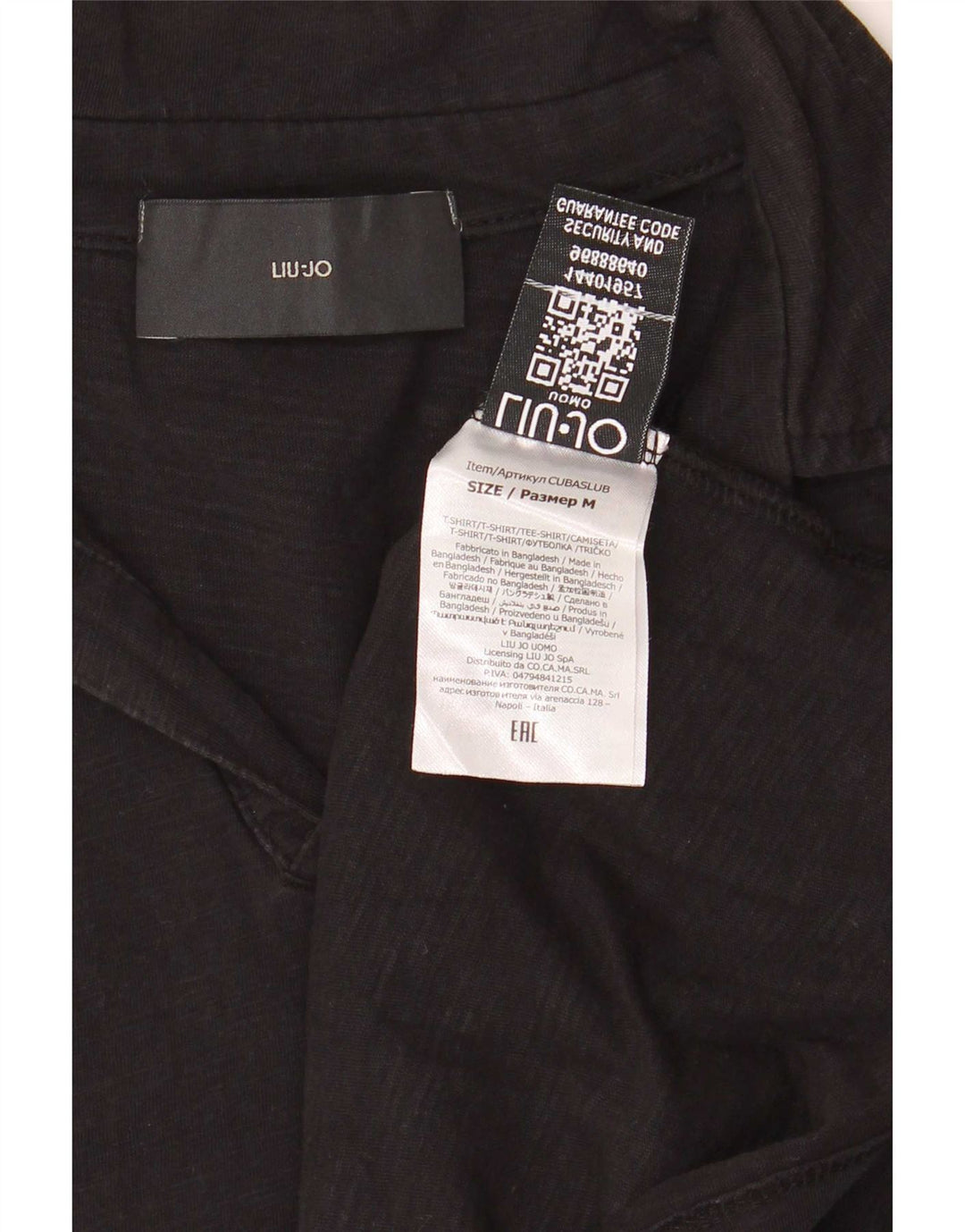 Polo Liu Jo Hombre Algodón Negro Mediano