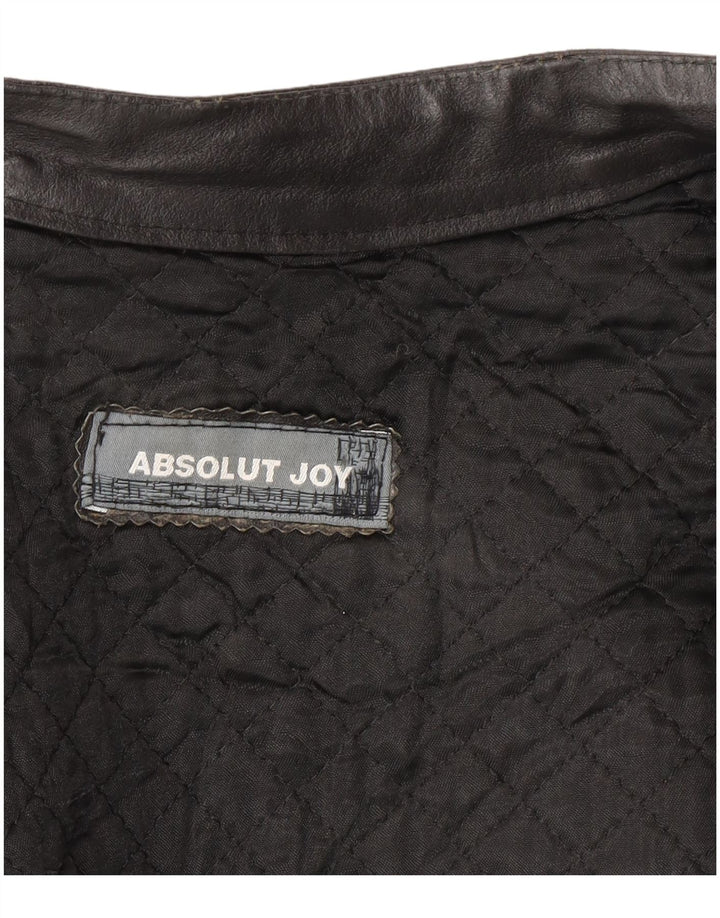 Vintage chaqueta de cuero para hombre Reino Unido 40 cuero negro grande