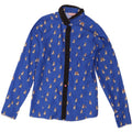 Ted Baker Camisa Mujer Talla 2 Pequeña Azul Estampado Animal Poliéster