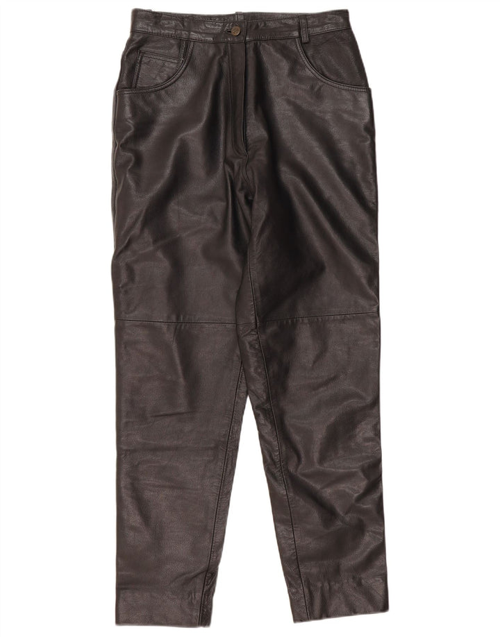Pantalón Recto De Piel Mujer Front Line W30 L28 Cuero Negro