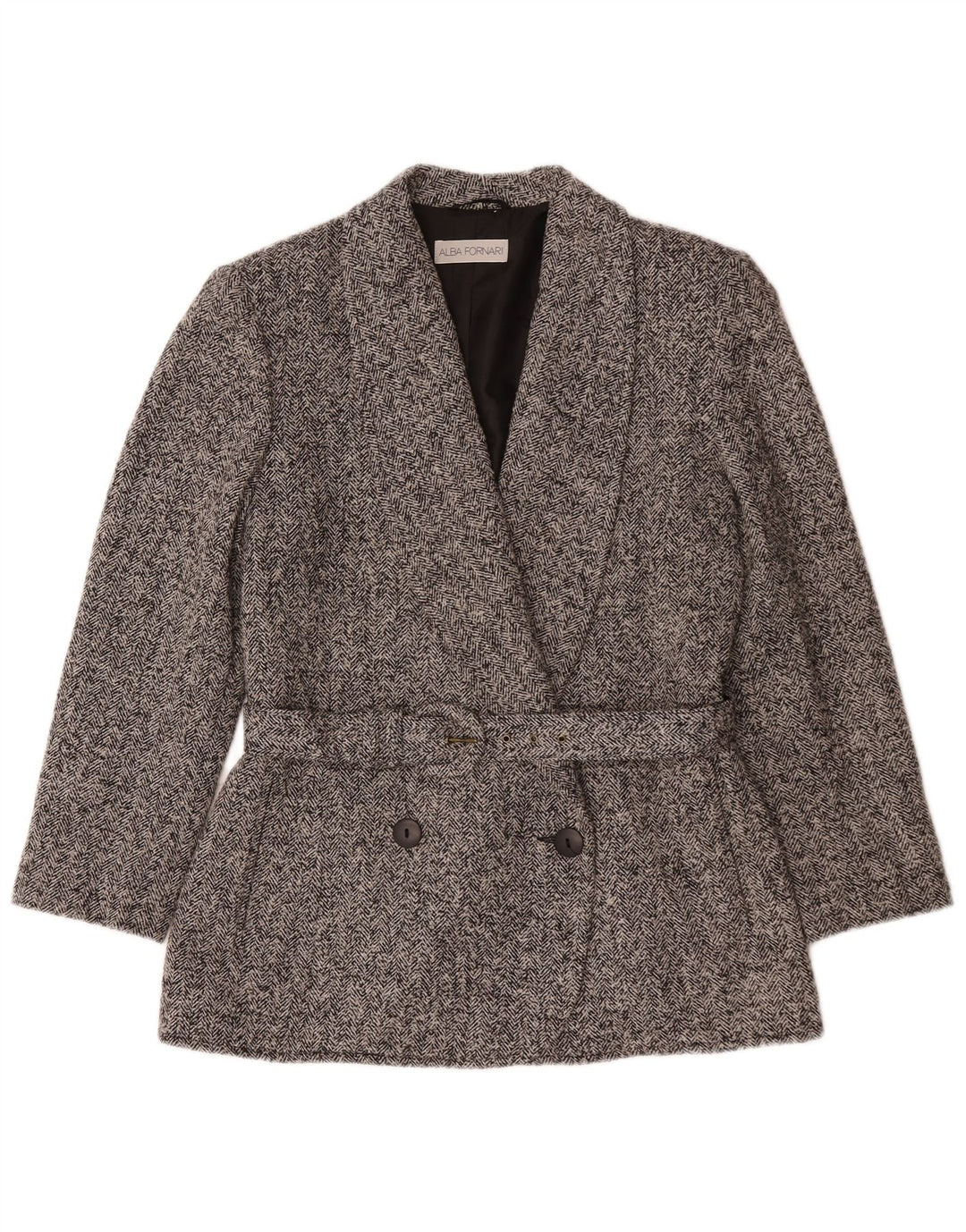 Alba Fornari Mujer Blazer Blazer Chaqueta IT 46 Grande Gris Espiga