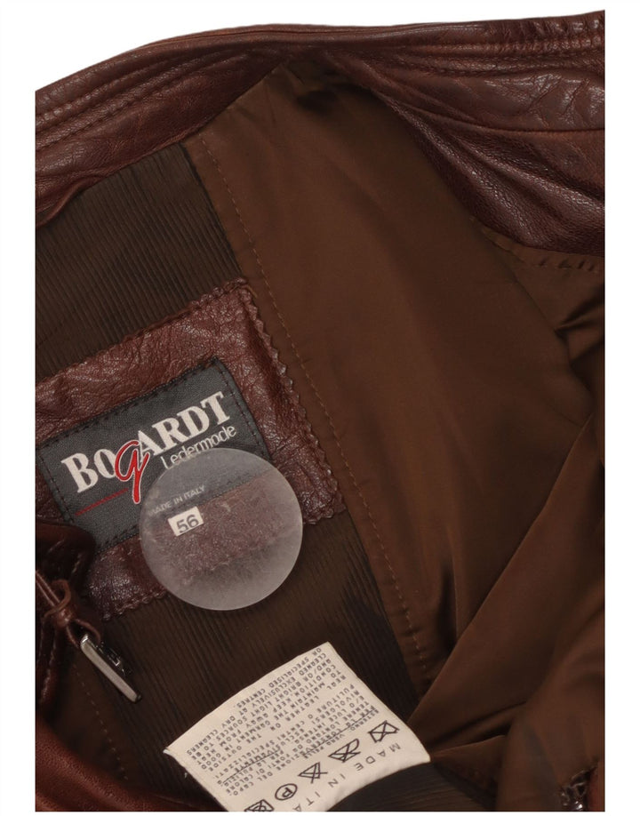 Vintage chaqueta de cuero para hombre Reino Unido 38 cuero marrón medio