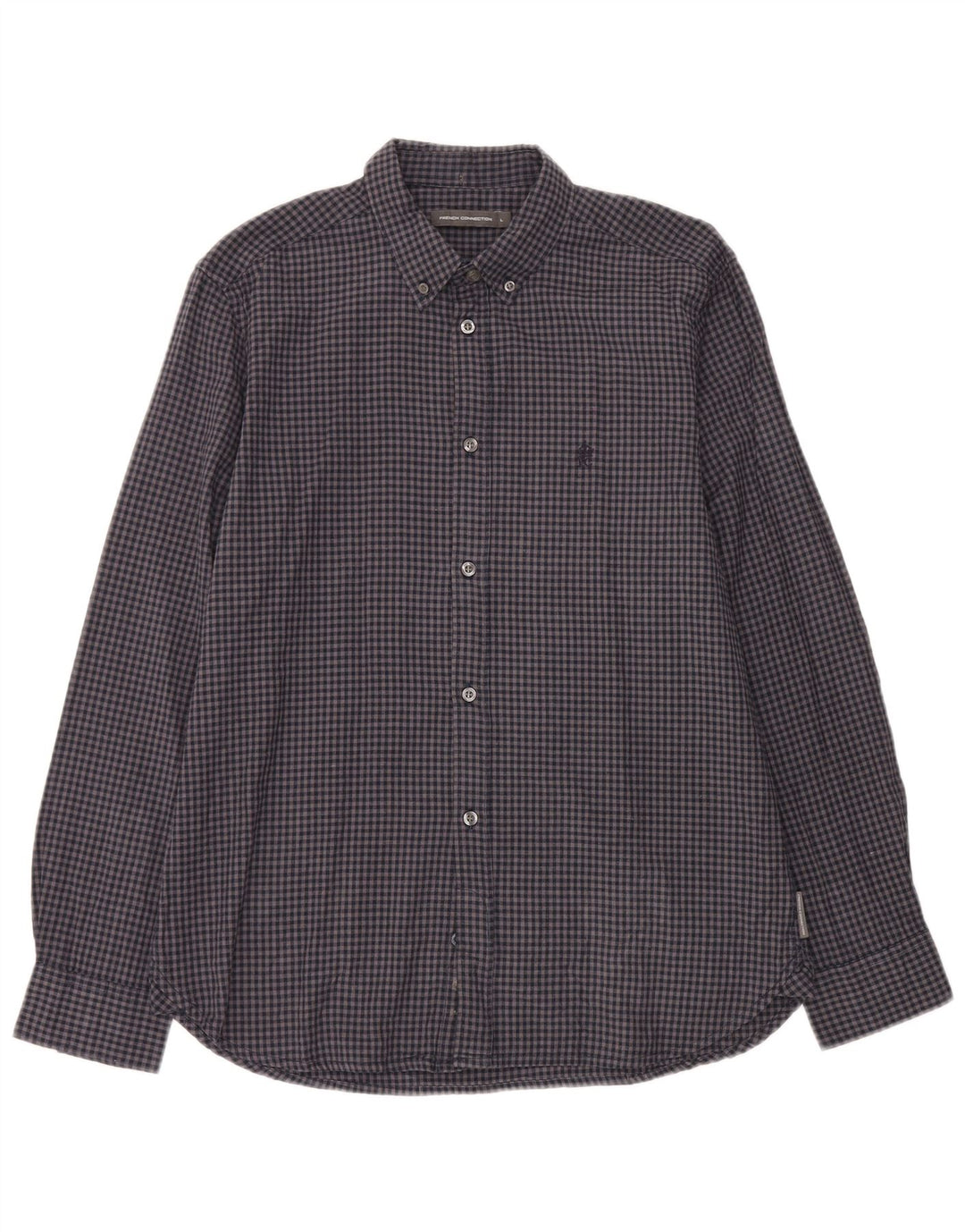 Camisa de franela para hombre de French Connection, talla grande, de algodón a cuadros, color azul marino