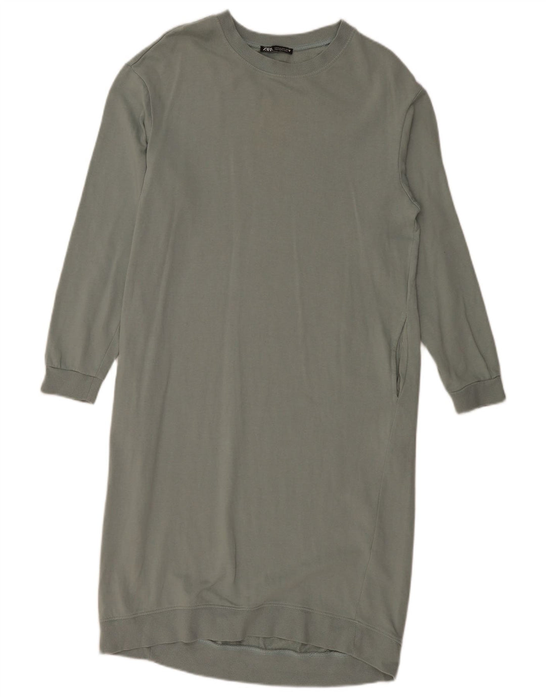 Zara Vestido tipo jersey para mujer, talla 44, color gris medio