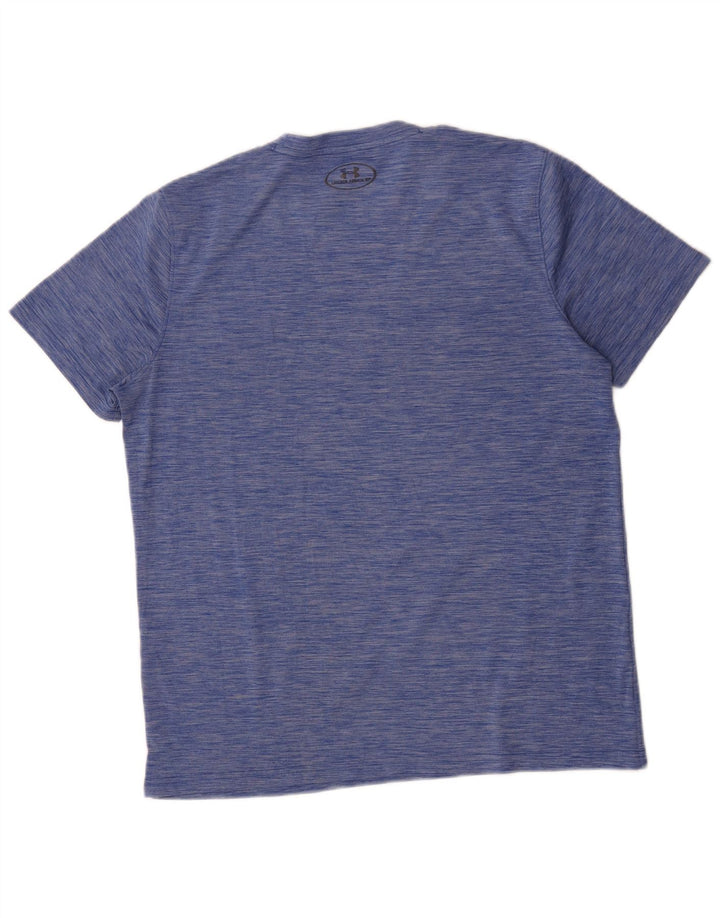 Camiseta Under Armour Heat Gear para hombre, parte superior de poliéster moteado en azul medio