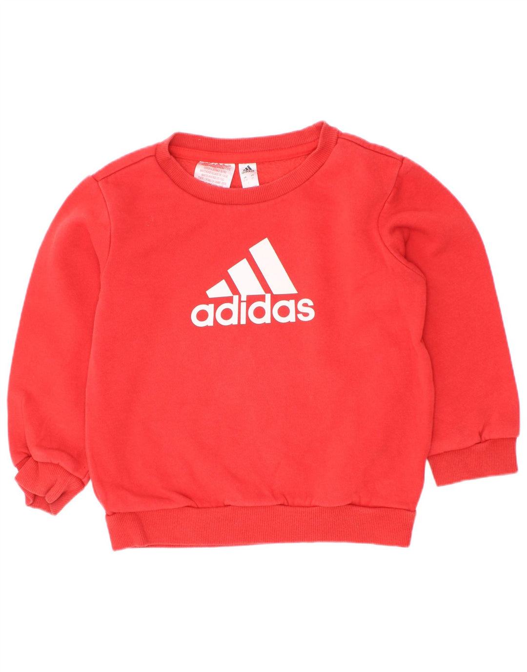Adidas - Sudadera gráfica para niños (2-3 años, algodón), color rojo