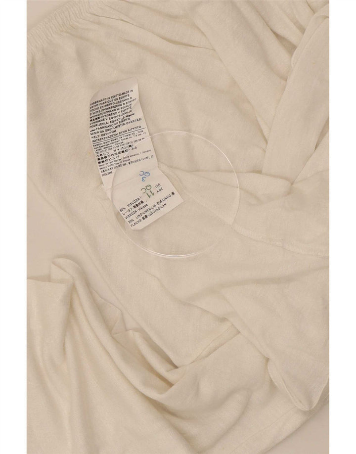 Benetton Top Extragrande Con Hombros Descubiertos para Mujer UK 46 Large Viscosa Blanca