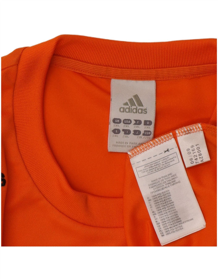 Adidas Mens Climalite Camiseta Top 2XL Naranja Poliéster