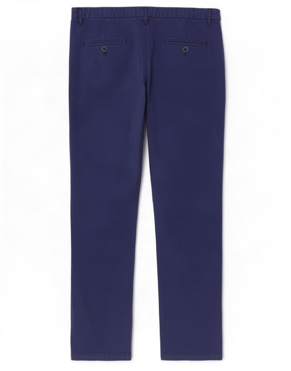 Benetton Pantalones Chinos Slim Para Mujer UK 10 Small W30 L29 Azul Marino Algodón