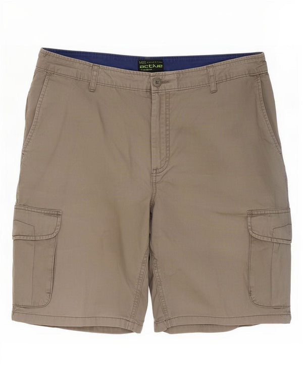 Marks & Spencer Pantalones cortos tipo cargo de corte regular para hombre W36 Large Grey