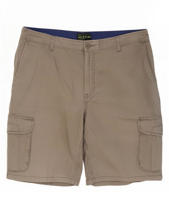 Marks & Spencer Pantalones cortos tipo cargo de corte regular para hombre W36 Large Grey