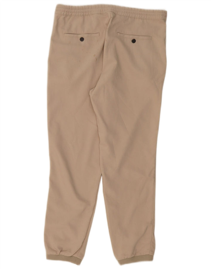 ZARA Hombre Joggers Chino Pantalón Mediano W32 L28 Poliéster Beige