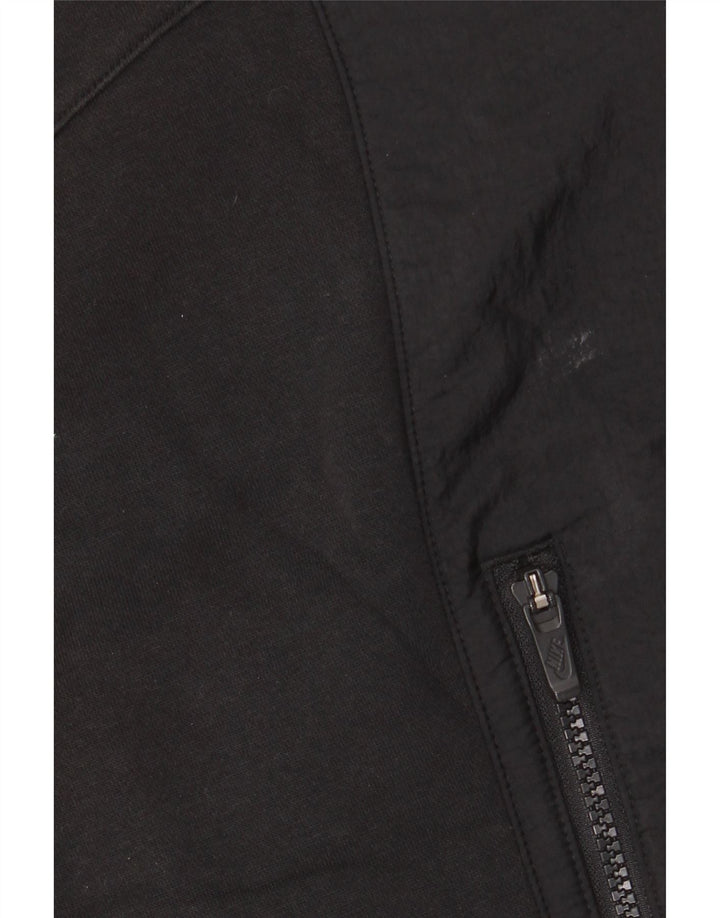 Nike - Sudadera con capucha y cremallera para hombre, talla pequeña, algodón negro