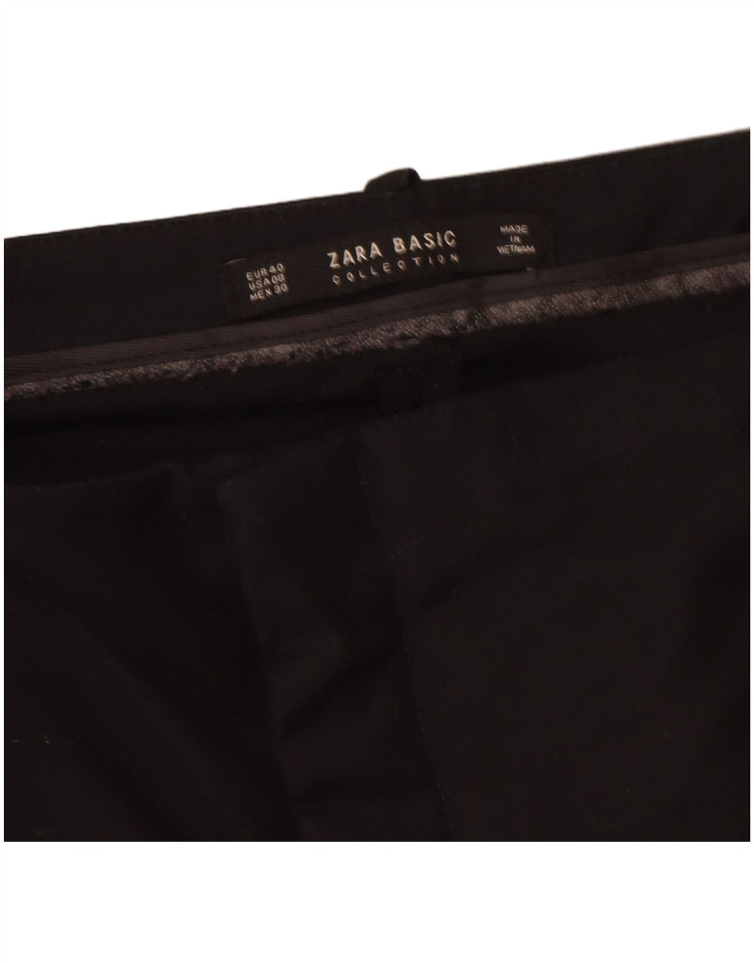 Zara Mujer Pantalón Chino Slim EU 40 Medium W32 L28 Negro