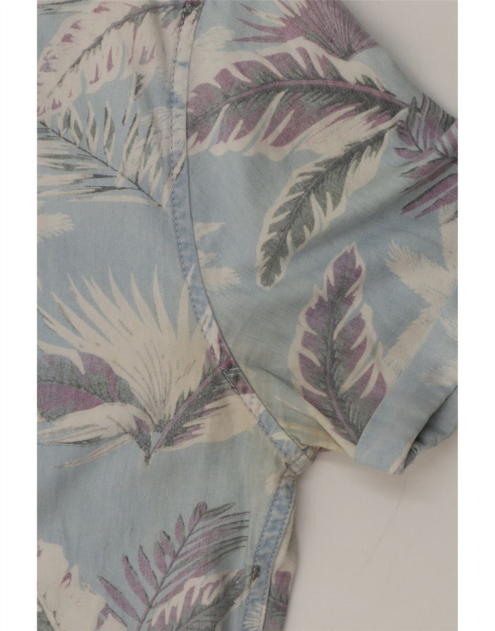 Superdry Camisa De Manga Corta Regular Fit De Algodón Floral Azul Medio