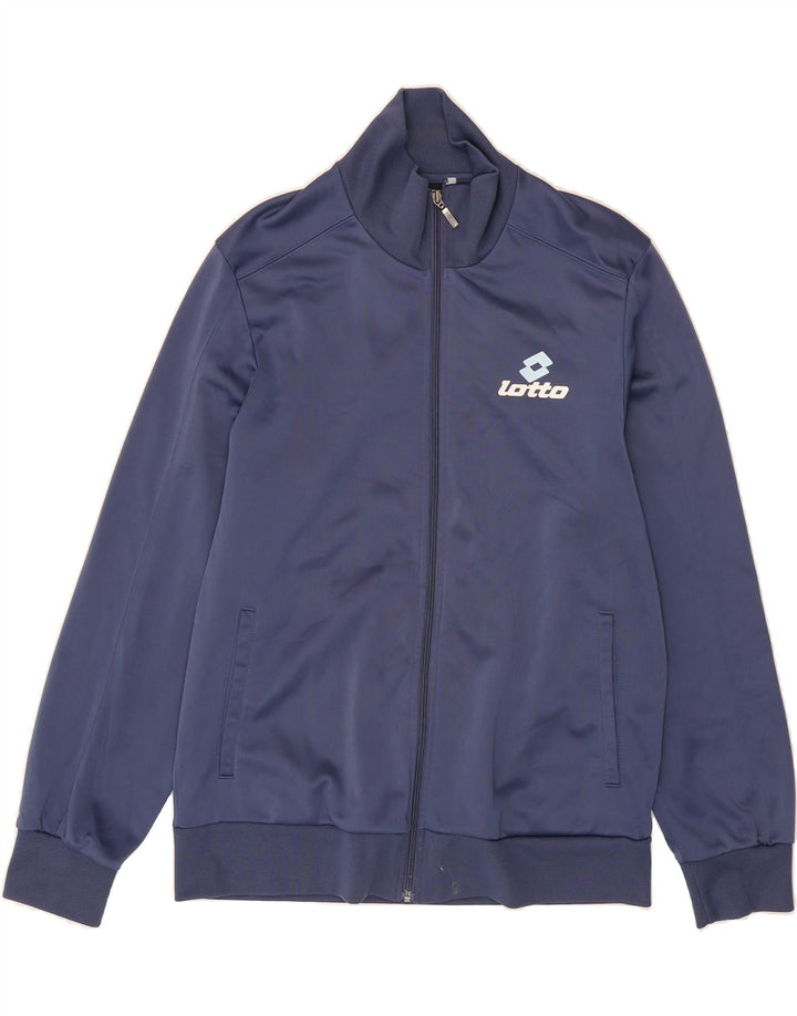 LOTTO Mens Tracksuit Top Jacket Medium Navy Blue Vintage Lotto and Second-Hand Lotto from Messina Hembry 