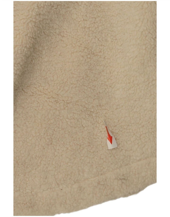 Topshop Chaqueta polar extragrande para mujer UK 10 Small Beige Poliéster