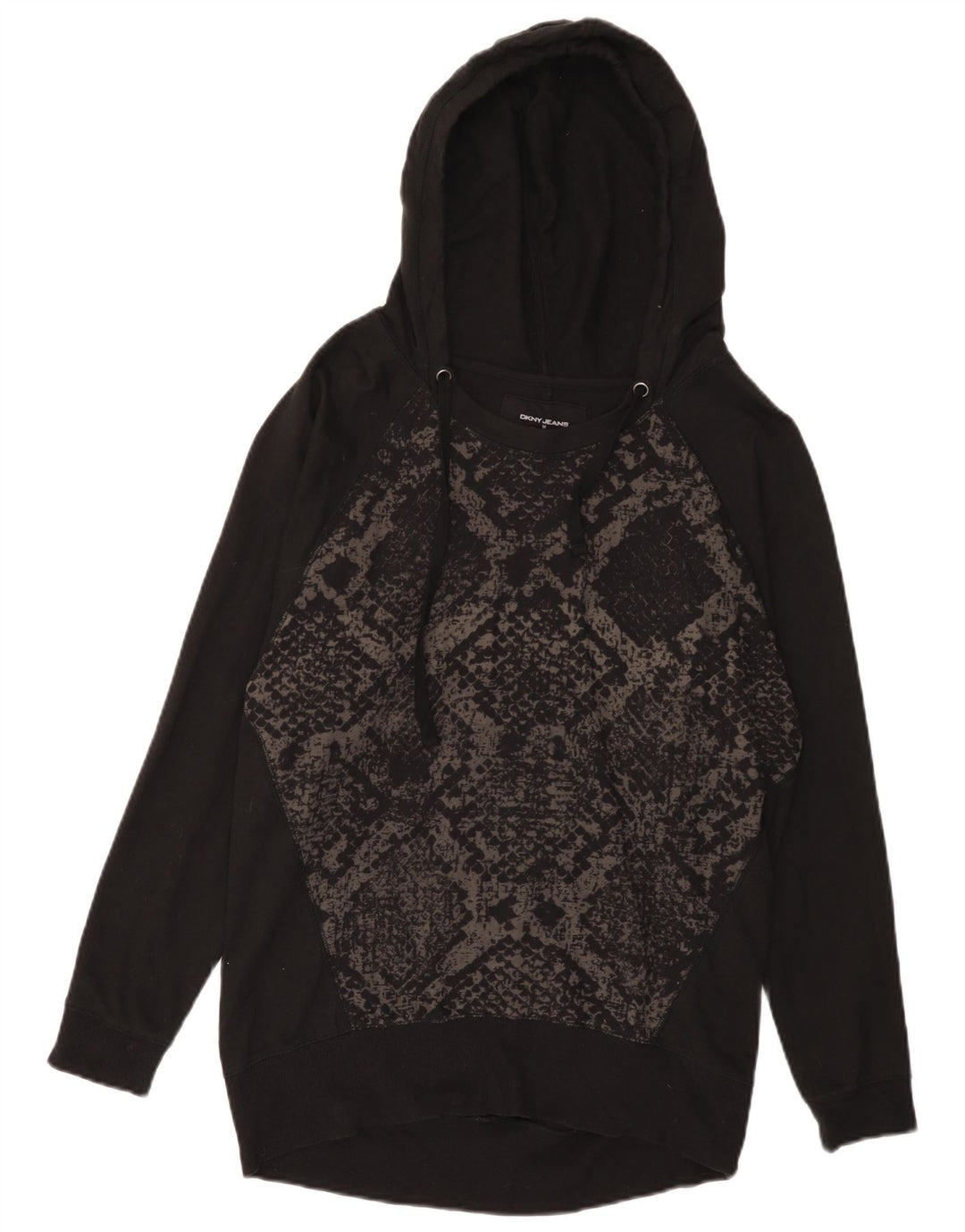 Dkny Jersey con capucha para mujer Reino Unido 44 Algodón geométrico negro mediano