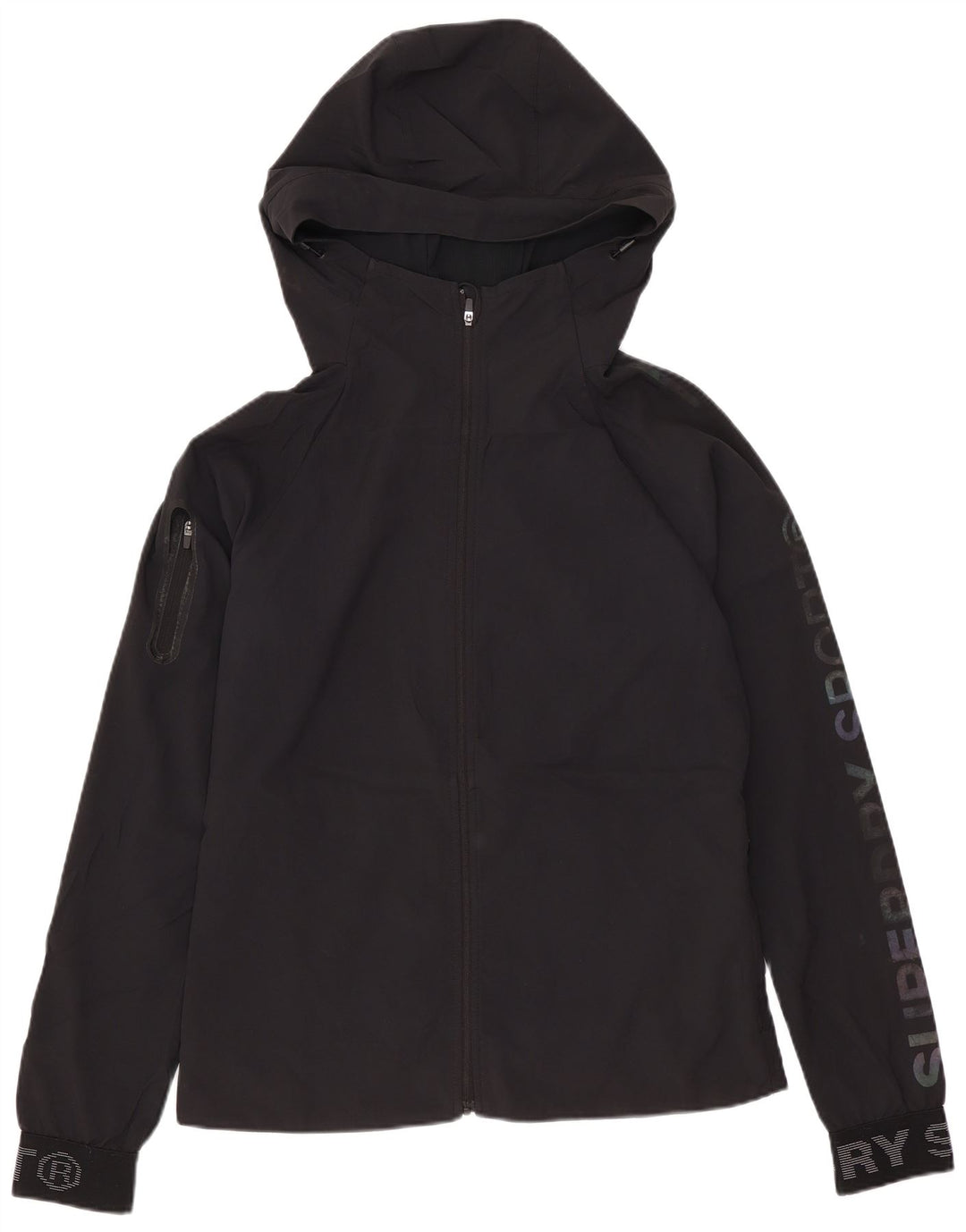 Superdry Chaqueta Cortavientos Con Capucha Para Mujer UK 8 Small Poliéster Negro