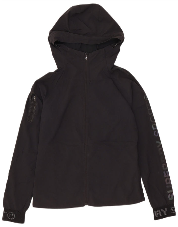 Superdry Chaqueta Cortavientos Con Capucha Para Mujer UK 8 Small Poliéster Negro