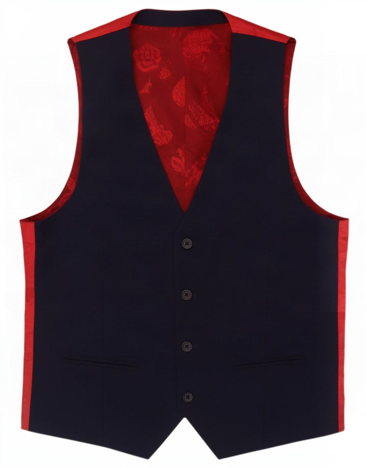 Chaleco de 4 botones para hombre de Ted Baker UK 36 Small Lana en bloques de color azul marino