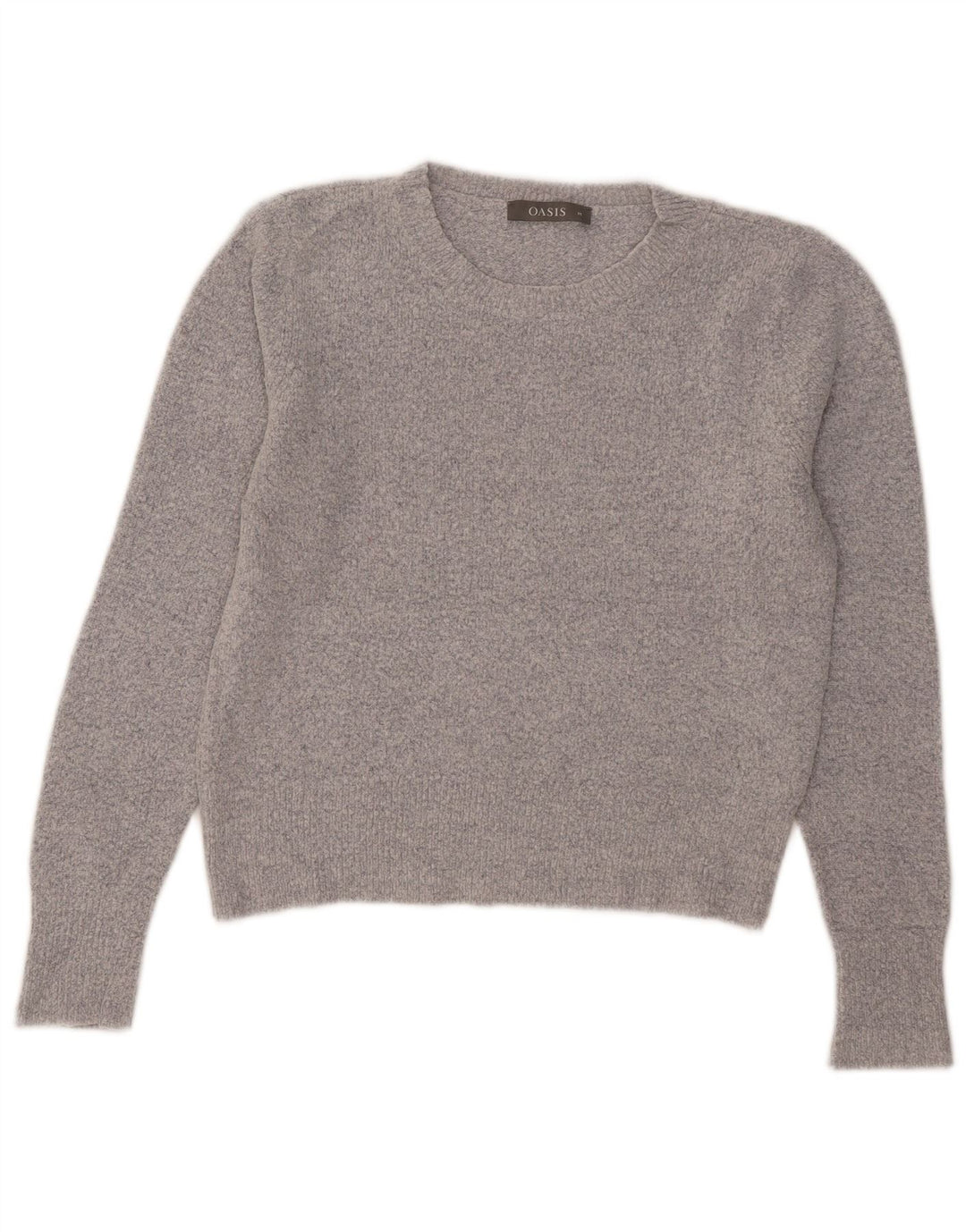 Oasis - Jersey corto con cuello redondo para mujer, talla 40, acrílico gris medio