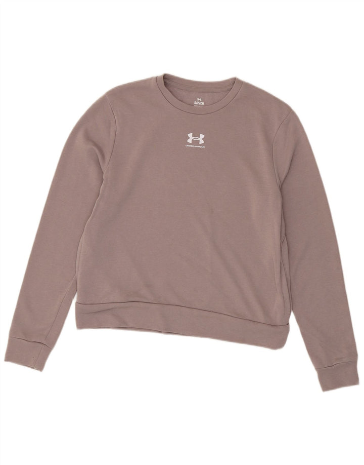 Under Armour Sudadera extragrande con estampado gráfico para mujer, talla 10, color morado