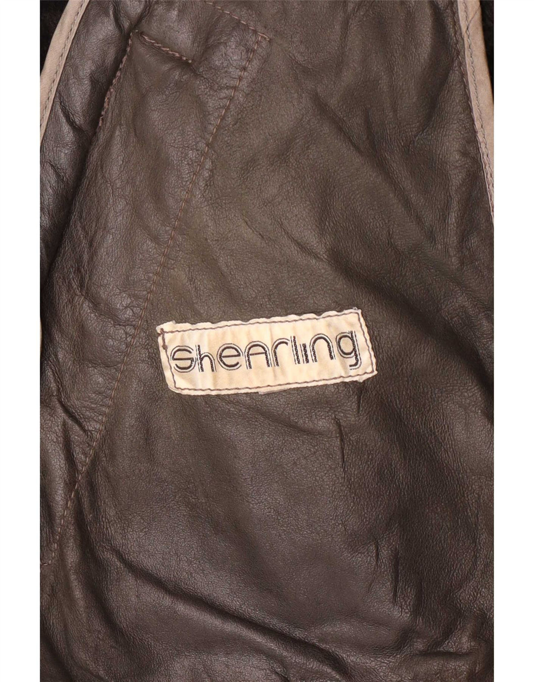 Vintage hombres shearling chaqueta Reino Unido 40 marrón grande