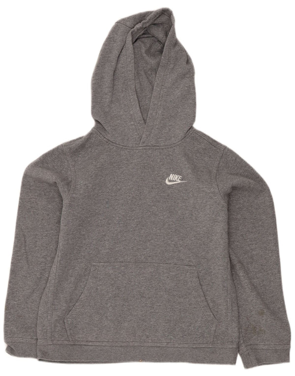 Nike - Sudadera con capucha para niños (12-13 años, talla grande, algodón gris)