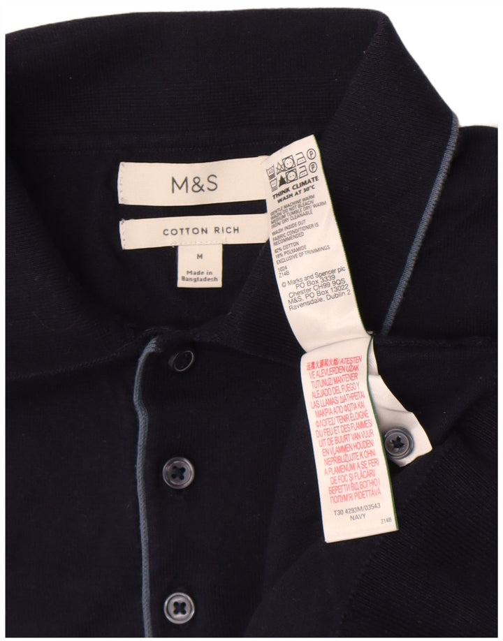 Marks & Spencer Polo para hombre de algodón azul marino mediano