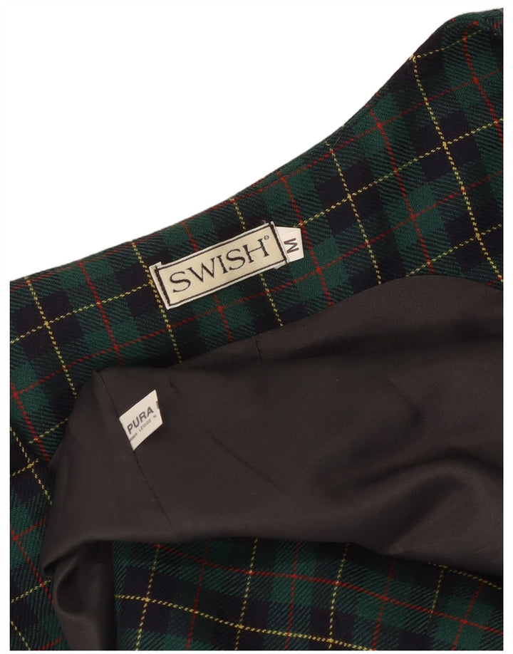 Vestido estilo delantal para mujer Swish UK 40 Lana a cuadros verde medio