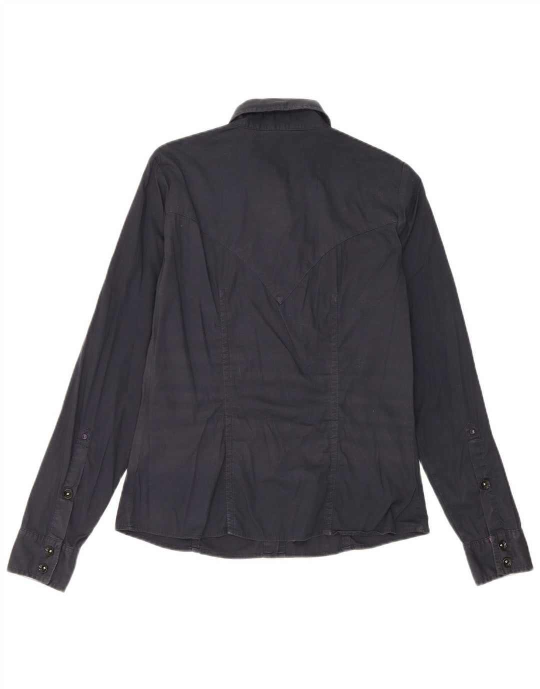 Camisa Gas Mujer UK 40 Mediana Azul Marino Algodón