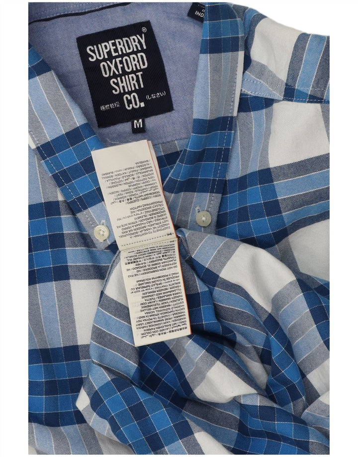 Superdry Camisa De Manga Corta De Algodón A Cuadros Azul Medio