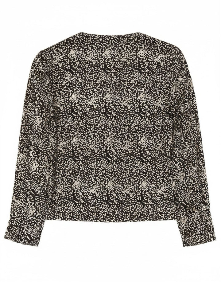 C & A Blusa de manga larga para mujer Top EU 40 Medium Negro Estampado animal